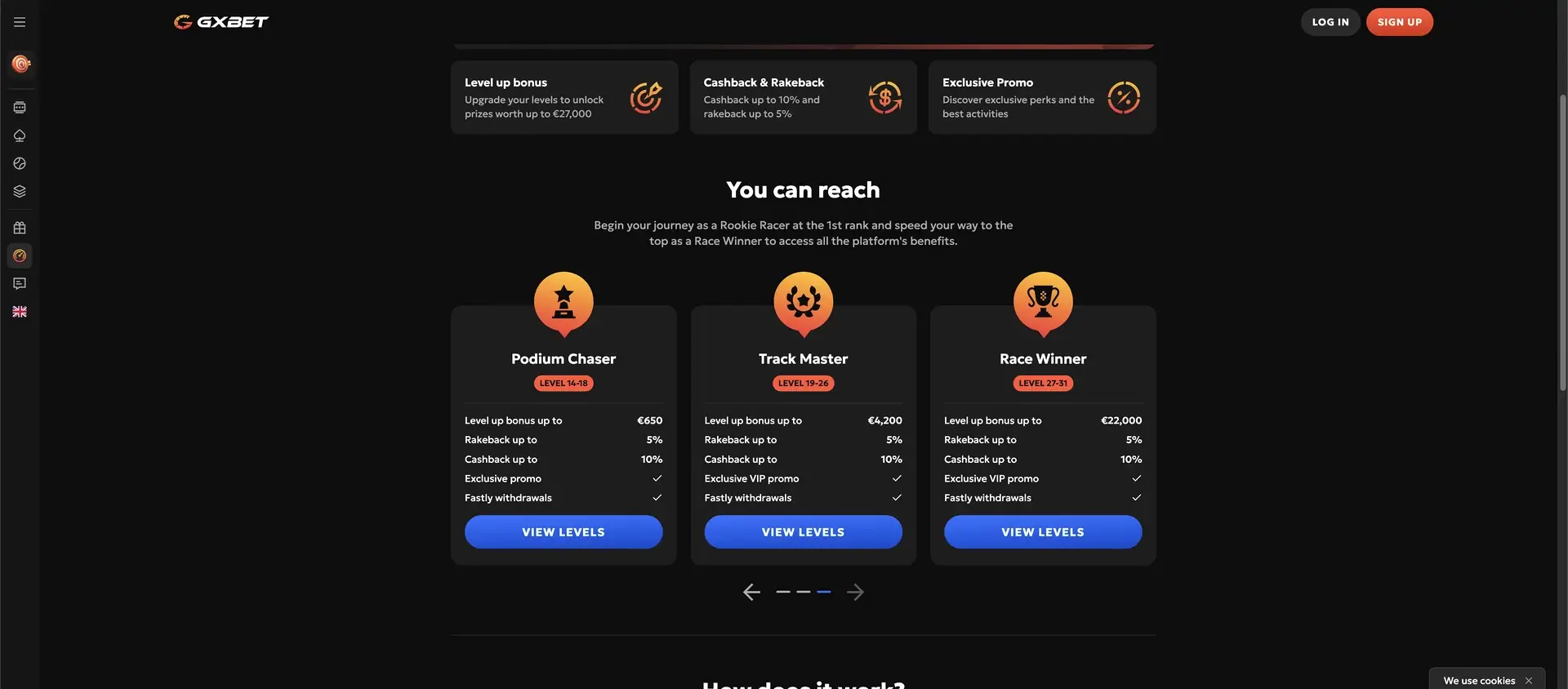 GXBET higher loyalty levels