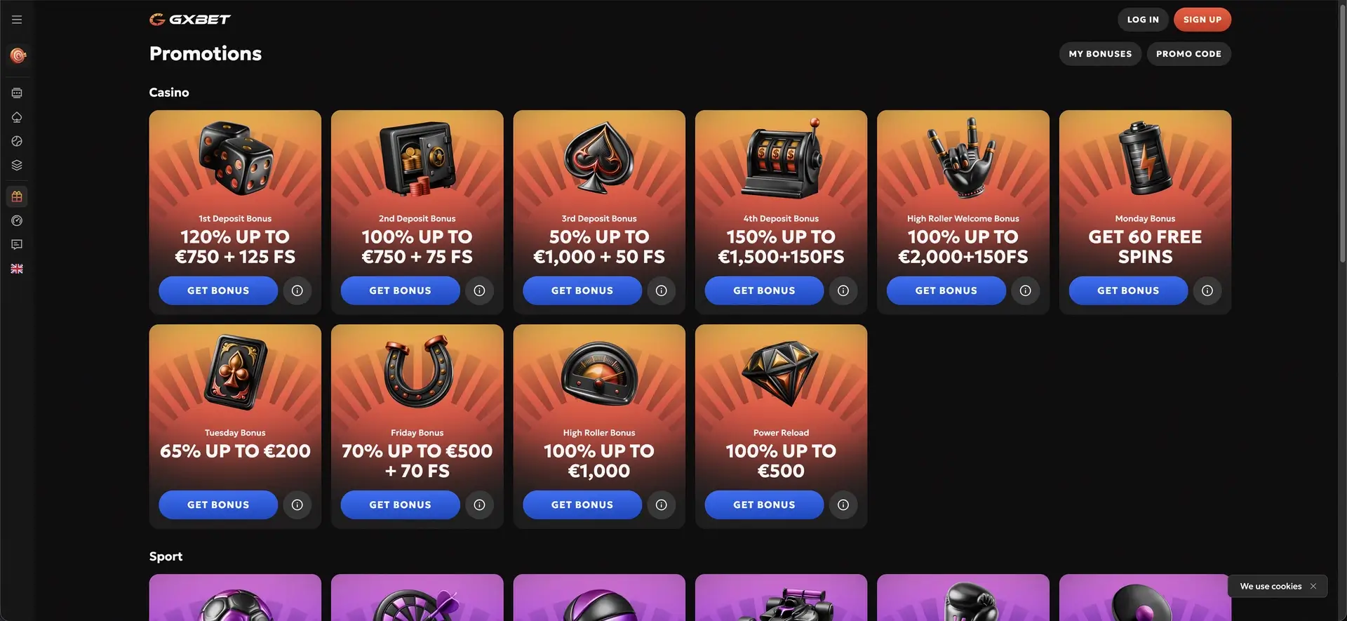 GXBET casino promotions